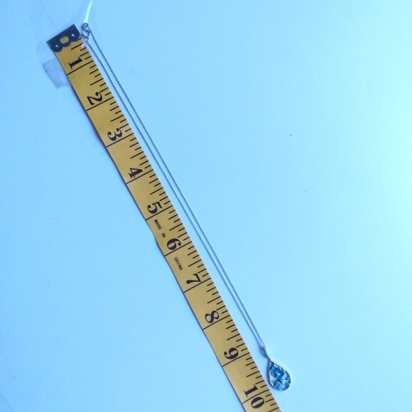 Solid Sterling Silver Turquoise and Crystal Pendant - Picture 7 of 9